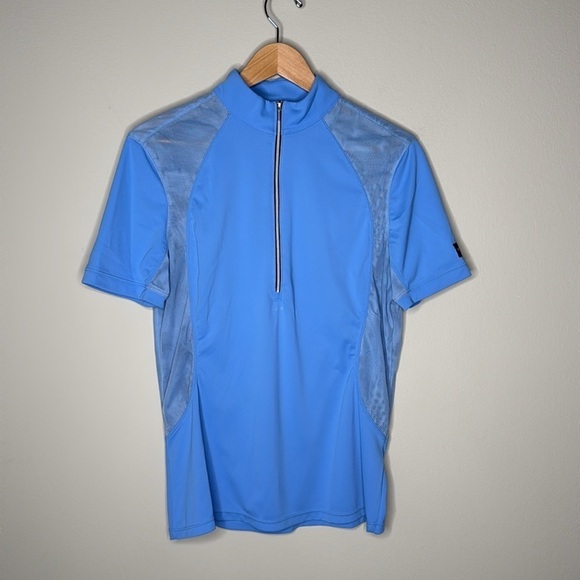 FITS Riding 1/4 Zip Short Sleeve Sun Shirt in Blue Women's Size XL - Picture 1 of 6